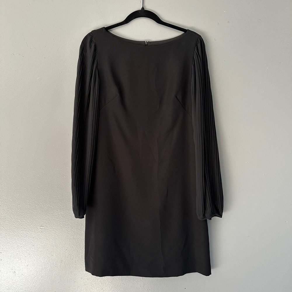 Joseph Ribkoff Sheer Bubble Sleeve Midi Shift Dress | Black